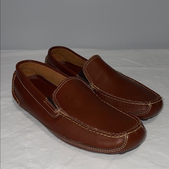 Minnetonka Men’s size 11.5 Brown Leather Loafers Driving Moccasins NEW main image 4